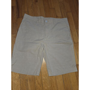 Ashworth Chino Shorts Mens Size 34 Beige Brown Checkered-ish Pattern.